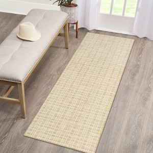 Modern Plaid Area Rug Washable Rug Contemporary Non Slip Rugs for Indoor - 1 of 4