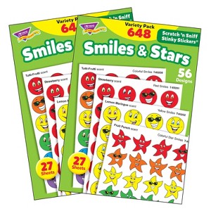 TREND Smiles & Stars Stinky Stickers® Variety Pack, 648 Per Pack, 2 Packs - 1 of 3