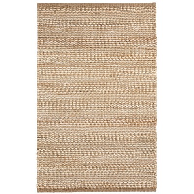 Handwoven Ivory and Natural Jute Stripe Runner Rug