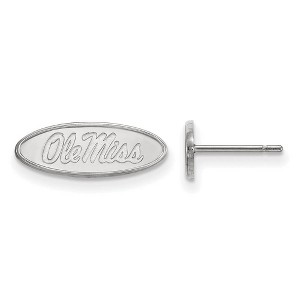 Black Bow Jewelry 14k White Gold Mississippi Rebels NCAA Post Earrings - 1 of 3