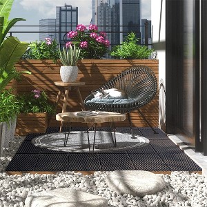 Deck Tiles, Patio Flooring, 12"x12" Square Composite Decking Tiles, Outdoor Flooring Tile, Repositionable Patio Tiles - 1 of 4