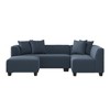 HL Home Furnishings Right-hand Facing Velour Sectional with Ottoman - 2 of 4