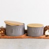 Transpac Stoneware 7.75 in. Brown Autumn Storage Containers Set of 2 - 2 of 3
