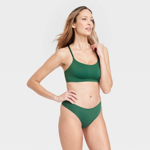 Women's Laser Cut Cheeky Bikini Underwear - Auden Green L