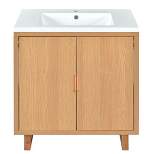 30" Bathroom Vanity Set with Sink, Combo Bathroom Storage Cabinet, Natural-ModernLuxe