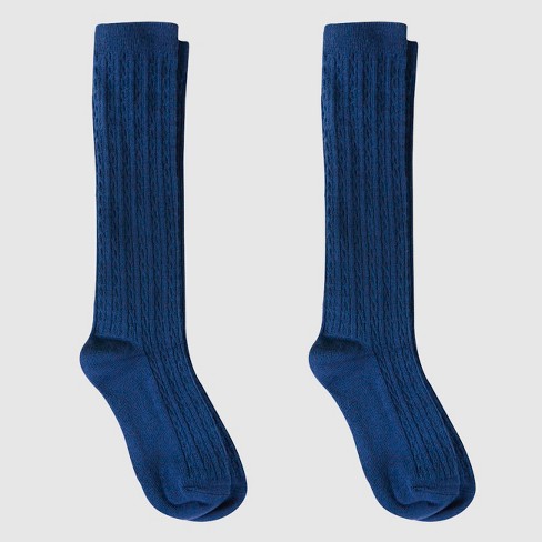 Navy blue knee high socks for on sale toddlers