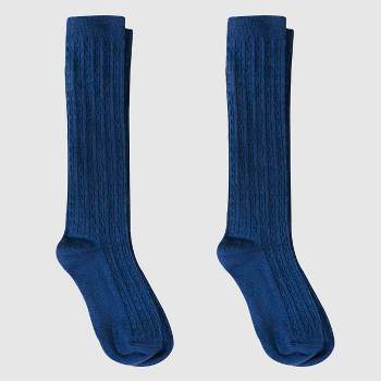 Girls' Casual Knee High Socks - Cat & Jack™ 2pk Nightfall Blue S