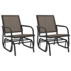 vidaXL Garden Glider Chairs 2 pcs Brown 24 in.x29.9 in.x34.3 in. Textilene&Steel - 2 of 4
