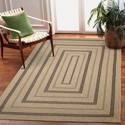 Sahara 78" Natural Synthetic Flat Woven Indoor/Outdoor Rug