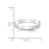 Black Bow Jewelry 3mm 14K Rose, White, or Yellow Gold Lightweight Flat Standard Fit Band - 4 of 4