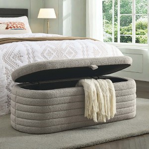 NicBex Modern 45.5" Boucle Fabric Storage Bench with Wood Frame for Bedroom and Living Room - 1 of 4