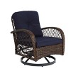 Outdoor Furniture Sets, Patio Conversation Sofa, 360 Degree Rocking Chairs with Removable Cushions and Glass Coffee Table-Coolbibila - 3 of 4