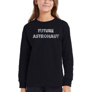 LA Pop Art Future Astronaut - Girl's Word Art Long Sleeve T-Shirt - 1 of 4
