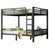 NicBex Twin XL Over Queen Metal Loft and Bunk Bed with Ladder and Slats Support for Adults Teens, Black - 4 of 4