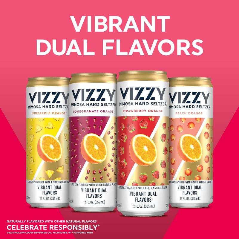 VIZZY Mimosa Hard Seltzer Variety Pack - 12pk/12 fl oz Cans, 4 of 11
