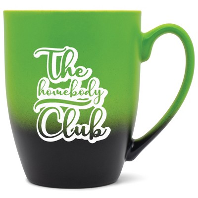 Elanze Designs 12 Ounce Ceramic Decorative Laser Engraved Giftable Novelty Tea Coffee Cup Mug Green and Black The Homebody Club