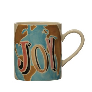 Storied Home Hand-Painted Stoneware Mug with Wax Relief Word "Joy", Multicolor - 1 of 1