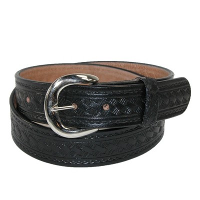 CTM® Men's Big & Tall Leather Western Belt with Removable Buckle - 46 /  Black