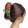 Anna-Kaci Tulip Flower Metal Hair Claw Clip with Enamel Petal and Leaf Detailing - 4 of 4