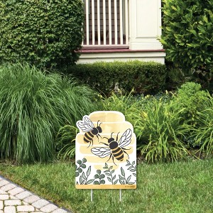 Big Dot of Happiness Little Bumblebee - Outdoor Lawn Sign - Bee Baby Shower or Birthday Party Yard Sign - 1 Piece - 1 of 4