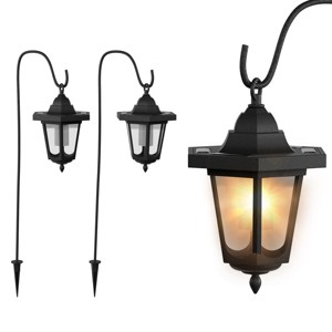 Hanging Solar Coach Lights- 26" Outdoor Lighting with Hanging Hooks for Garden, Path, Landscape, Patio, Driveway, Walkway- Set of 2 by Nature Spring - 1 of 4