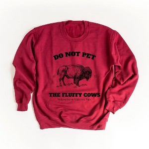 Simply Sage Market Women's Graphic Sweatshirt Yellowstone Fluffy Cows - 1 of 4