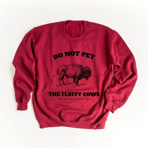 Simply Sage Market Women's Graphic Sweatshirt Yellowstone Fluffy Cows - image 1 of 4