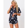 cheibear Women's Silky Satin Nightwear with Shorts Lounge Sleepwear Pajama Set - 2 of 4