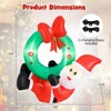 SEVOBAL Inflatable Holiday Decorations 4ft Inflatable Santa Wreath Christmas Decor Outdoor Christmas Inflatables, Red, 48"*18"*48" - 4 of 4