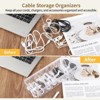 ATTOP 3 Pcs Cable Storage Organizers, Clear Cord Organizer Boxes with Lids & Detachable Dividers, Cable Storage Boxes with 10 Cable Ties - 2 of 4