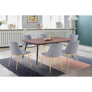 Set of 2 Messina Velvet and Metal Dining Chairs - Armen Living - 1 of 4