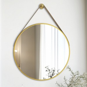 ARTLOGE 24/28/31.5in Round Wall Mirror Bathroom Mirrors with Leather Strap for Over Sink, for Living Room Entryway Wall Decor - 1 of 4