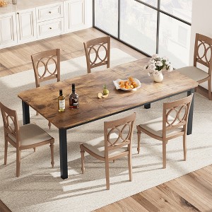 78.7 Inch Home Office Desk, Industrial Computer Desk, Modern Commercial Computer Table, Rustic Wood Metal Large Desk for Home Office (No Chairs) - 1 of 4
