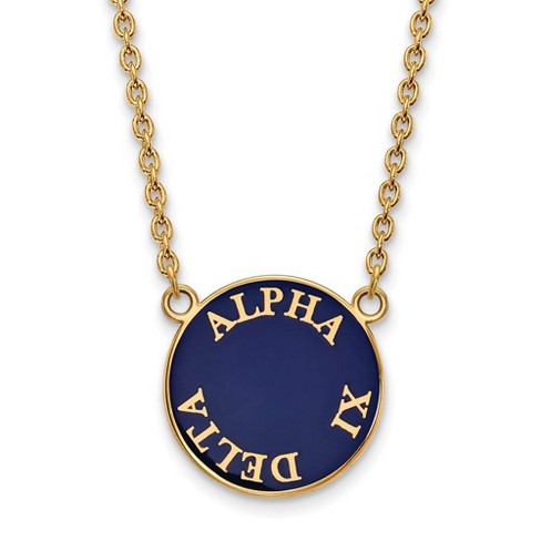 Black Bow Jewelry 14k Yellow Gold Plated Sterling Silver Alpha Xi Delta Greek Life Necklace 18 Inch - image 1 of 4