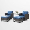 POCASSY Patio Wicker Rattan Swivel Rocking Glider Chair Set of 2 with Ottoman and Side Table, 5 Piece All Weather Brown Wicker Patio Furniture Set - 2 of 4