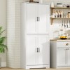 Homhougo 70in Tall Kitchen Pantry Cabinet, Freestanding Storage Cabinet with 4 Doors and Adjustable Shelves, Large Utility Hutch Cupboard White - 4 of 4