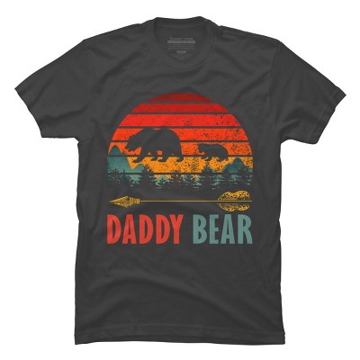 Men's Design By Humans Retro Forest Sunrise Daddy Bear By ZeusSE T-Shirt