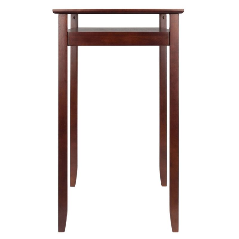 Halo Square Bar height Table with Glass Top Wood/Walnut - Winsome, 5 of 8