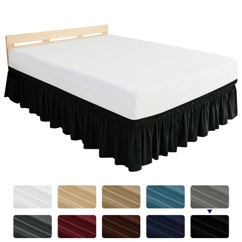 Subrtex Elastic Wrap Around Bed Skirt Dust Ruffle Smooth Soft Bed Frame Cover 15-inch Drop, Full - image 1 of 4