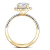 Pompeii3 2 1/2Ct Halo Moissanite & Lab Created Diamond Engagement Ring White or Yellow Gold - 3 of 4