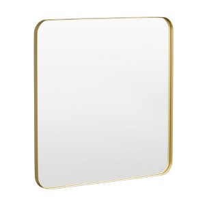 Tempered Glass Rounded Rectangle Framed Wall-Mounted Bathroom Vanity Mirror - 1 of 1