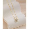 Non Tarnish 14K Gold Plated Four Leaf Clover Necklace Trendy CZ Emerald Pendant Necklace Jewelry - 3 of 4