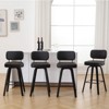 Bekrvio 26"/29” Swivel Bar Stools Set of 4, Upholstered Faux Leather Barstools with Back, Bar Chairs Island Stools for Kitchen Counter - 4 of 4