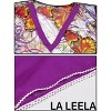 LA LEELA Women's Beachwear Swimsuit Coverups for Women Summer Swim Beach Cover Ups for Swimwear Women Bathing Suit Tunic Dress 2X-3X Purple, Butterfly - 4 of 4