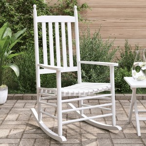 vidaXL Rocking Chairs with Curved Seats 2 pcs White Solid Wood Fir - 1 of 4