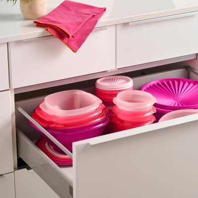 Tupperware 30pc (set of 15) Heritage Food Storage Container Set Pink: Stackable, BPA-Free, Dishwasher-Safe, Airtight Seal