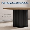 47Inch Industrial Round Dining Table for 4-6 People, Dining Room Table with Sturdy Waveform Metal Pedestal Base, for Dining Room, Kitchen - 3 of 4