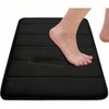 Bathroom Rugs Set, Non - Slip Foam Mats, Washable Shaggy Rugs, U - Shaped Toilet Rug, Black - 4 of 4