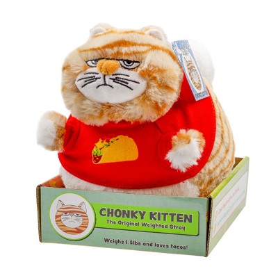 Attatoy Chonky Kitten Weighted Plush, Mini Fat Kitty Cat Stuffed Animal Toy