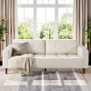 3-Seater Sofa Couch, 83" Wide Faux Leather Sofa Couch with Spring Cushion, Modern Sofa with Deep Seats - 3 of 4